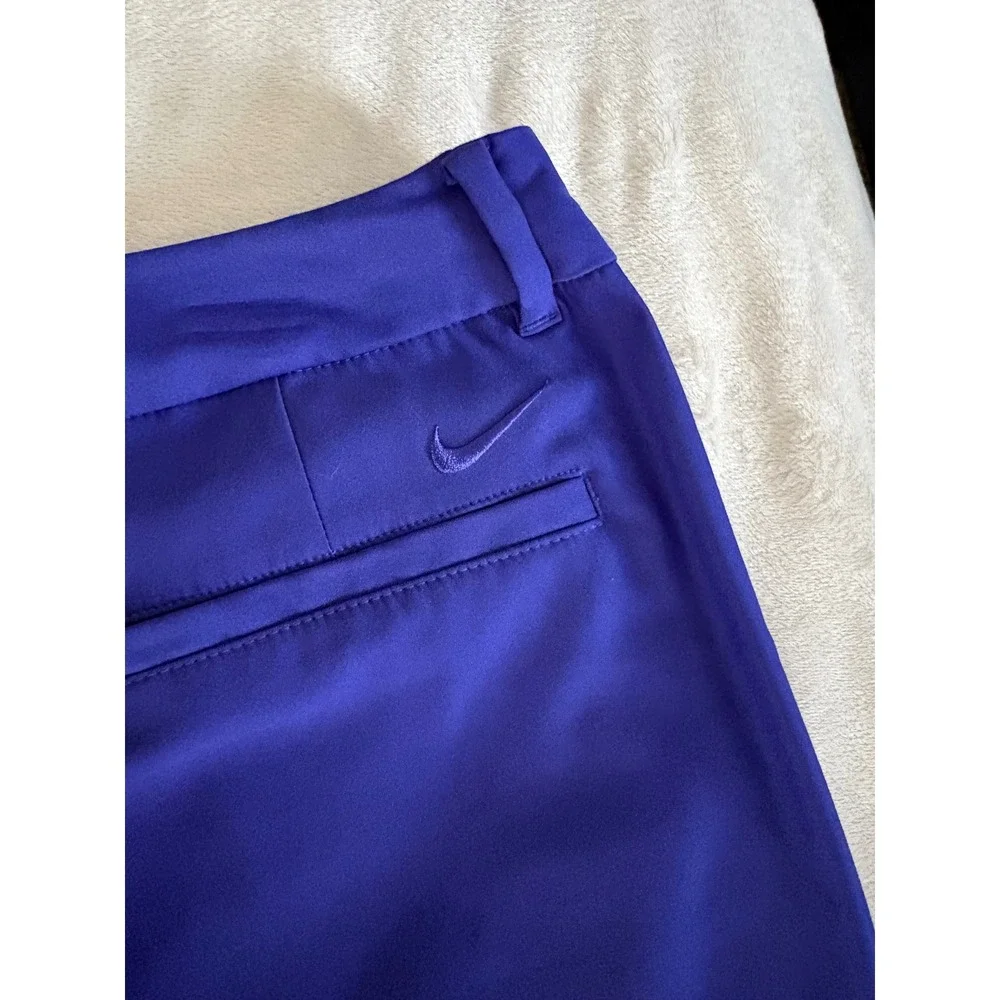 Nike Golf Dri-FIT Womens Shorts Size 8 Royal Blue Purple Flat Front Athletic